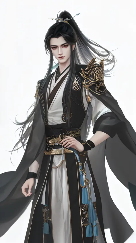 man wearing brown and white clothes, Wallpapers，high ponytails，heise jinyao, The exquisite prince,Xianxia， Inspired by Bian Shou...