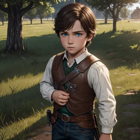 The son of Arthur Morgan, child boy, Green eyes