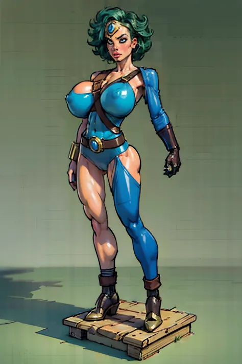 Heroine, from street fighter,(big breast:1.5),dynamic poses, totally wide open her chest,super perfect body curve, (gigantic breasts:1.1), S-shaped body,anime waifu (18 years old)-hot daddy-frivolity-body language, fit figure, puffylips,gorgeous perfect fa...