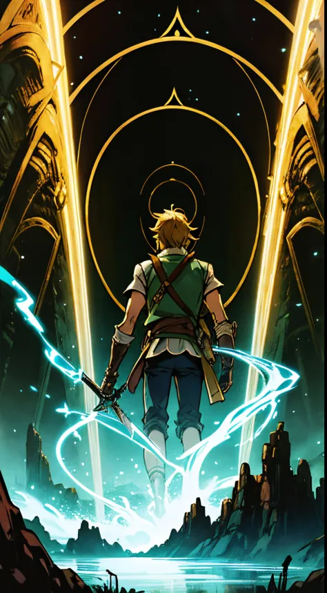 link, armado con la espada maestra, he finds himself before a time portal that transports him to a dimension full of mysterious ...