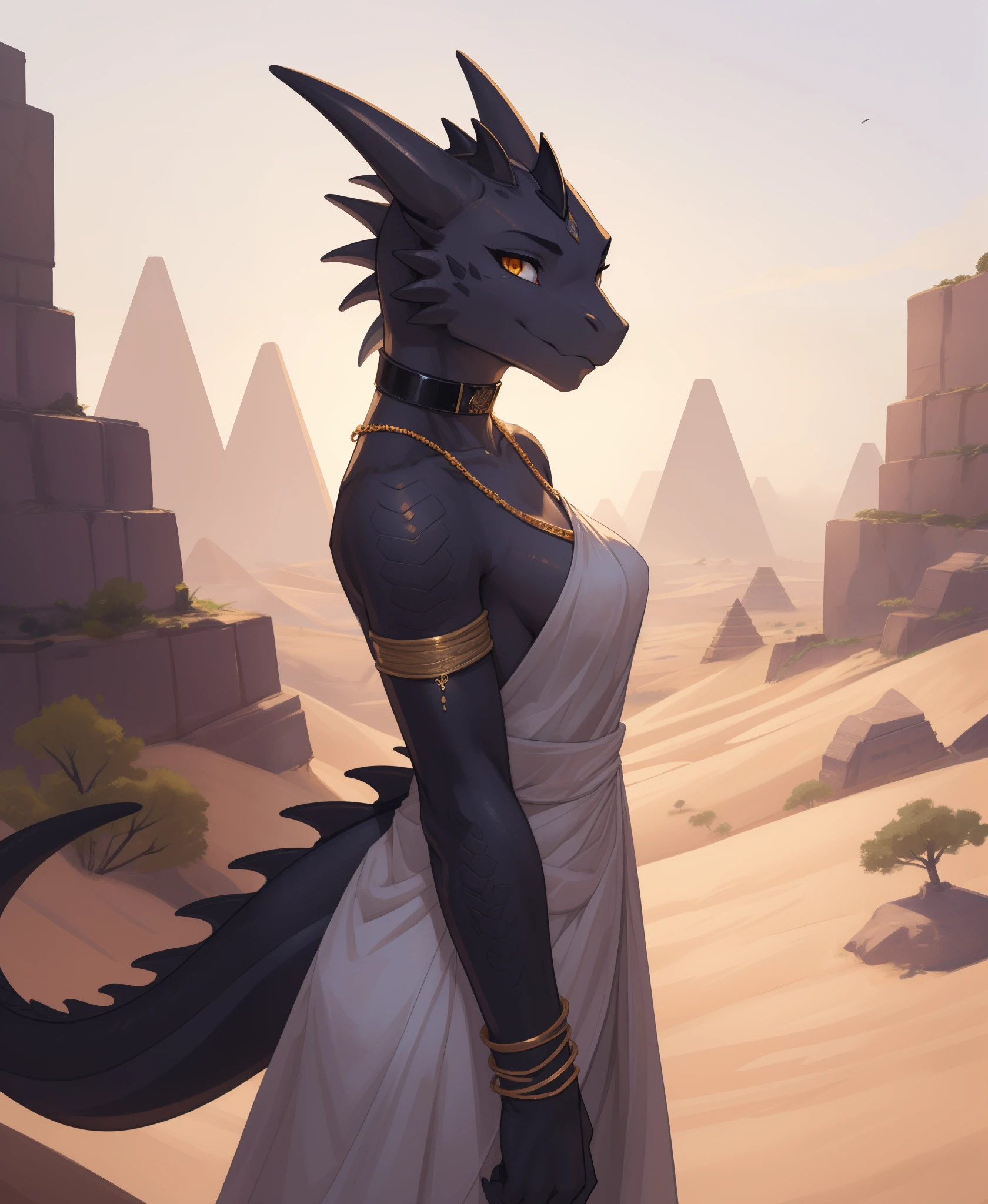 A woman in a white dress standing in front of a desert - SeaArt AI