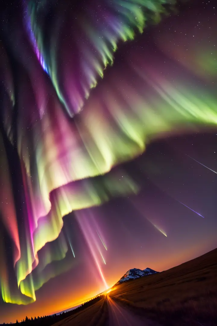 A More Colorful Aurora Borealis (Northern Lights) by aiartbysurya