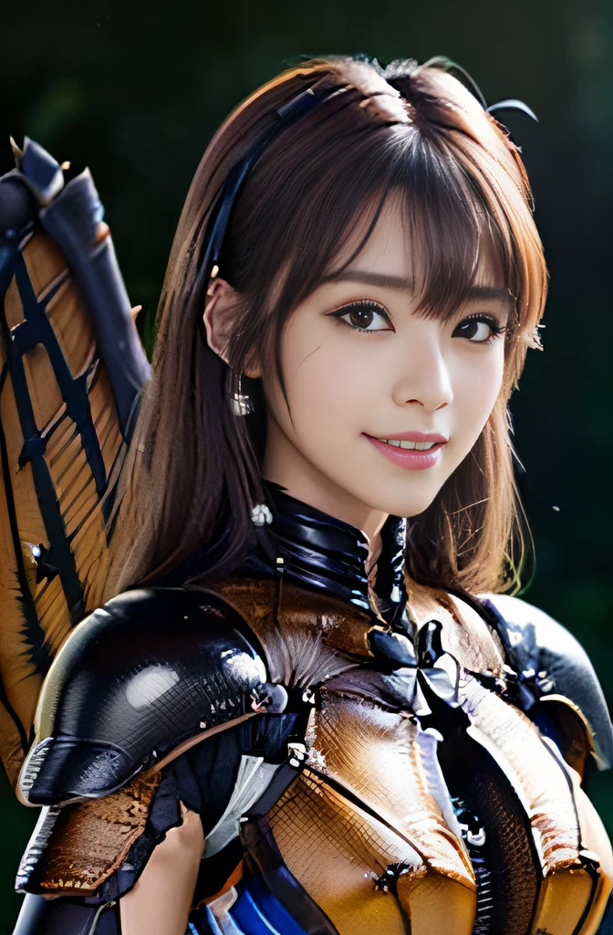 (high resolution,masterpiece,best quality,extremely detailed CG, anime, official art:1.4), realistic, photo, amazing fine details, all intricate, gloss and shiny,awesome many layers, 8k wall paper, 3d, sketch, kawaii, illustration,( solo:1.4), perfect female proportion,villainess, (fusion of dark brown cockroach and lady:1.4), (brown cockroach form lady:1.2), (brown cockroach lady:1.2), (fusion:1.2), (solo:1.4), (evil smile:1.2), muscular, abs, (cockroach brown exoskeleton bio insect suit:1.4), (cockroach brown exoskeleton bio insect armor:1.2), (brown transparency cockroach wing:1.4), (brown cockroach antennae:1.3),