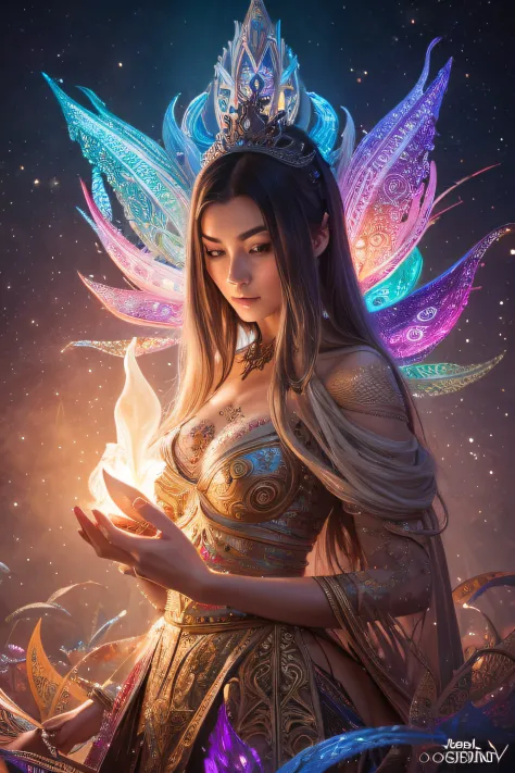 ethereal fantasy concept art of intricate paper quilled sand spirit, vibrant, beautiful paper quills, hyper detailed, insane dep...