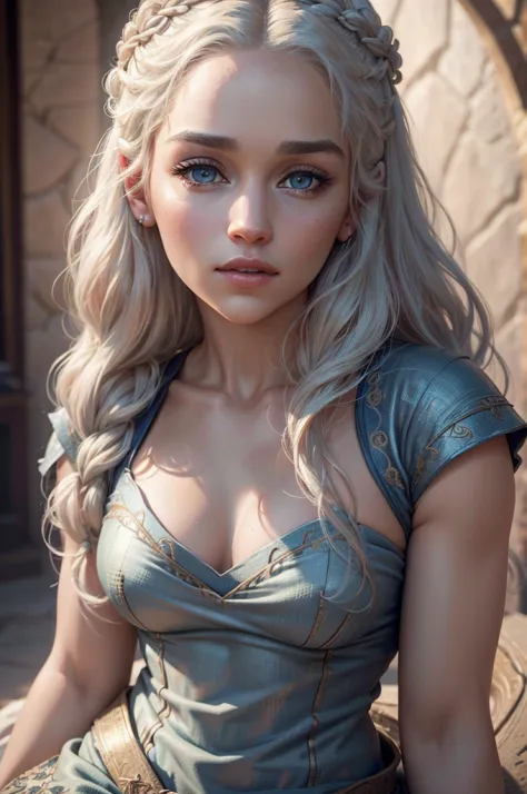 (best quality,4k,highres,masterpiece:1.2),ultra-detailed,(realistic,photorealistic,photo-realistic:1.37),Daenerys Targaryen port...