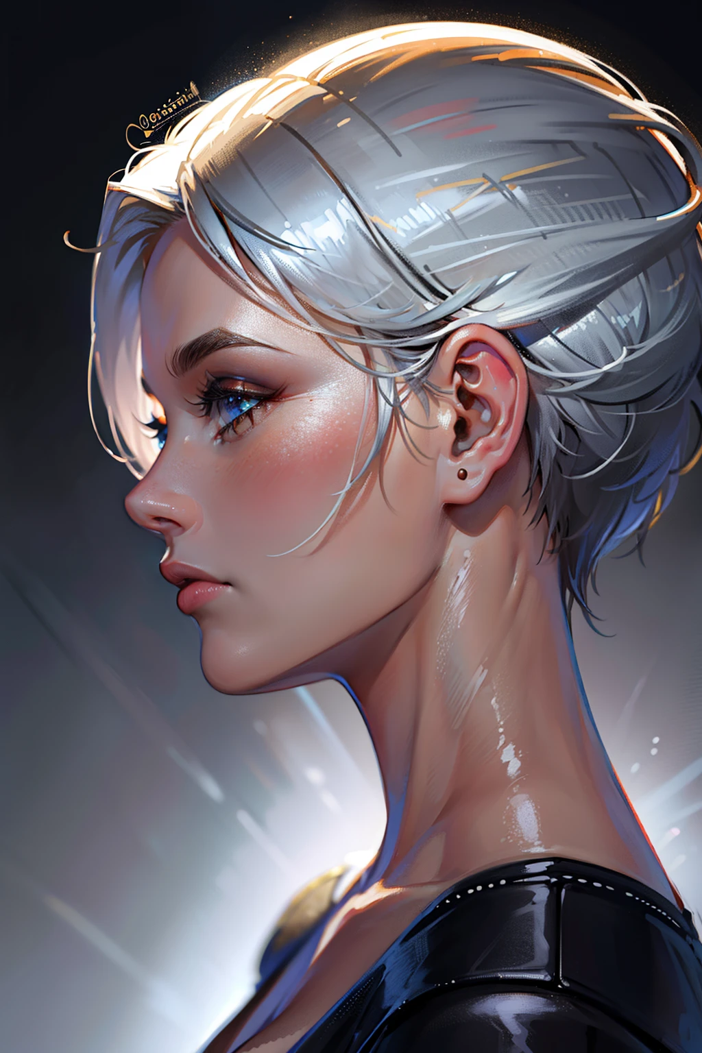 (best quality, highres, realistic:1.37), (portrait:1.1), (studio lighting), orthogonal profile picture, straight profile picture, detailed facial features, symmetric face, flawless skin, well-defined jawline, deep-set eyes, sharp eyebrows, luscious lips, natural-looking makeup, minimalistic background, soft color palette, balanced lighting,foto de perfil ortogonal, profile photo without tilt