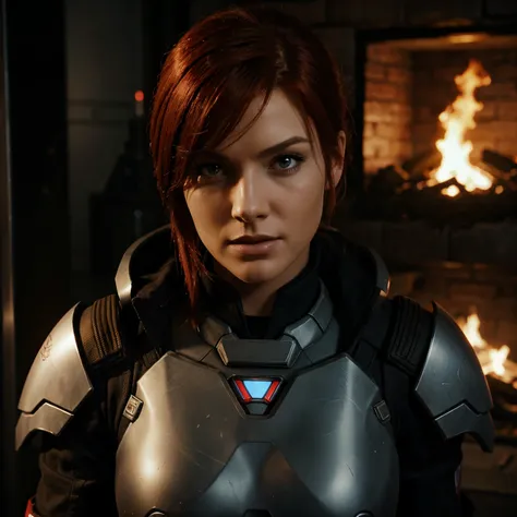 Heroic red head femshep, mass effect, epic - SeaArt AI