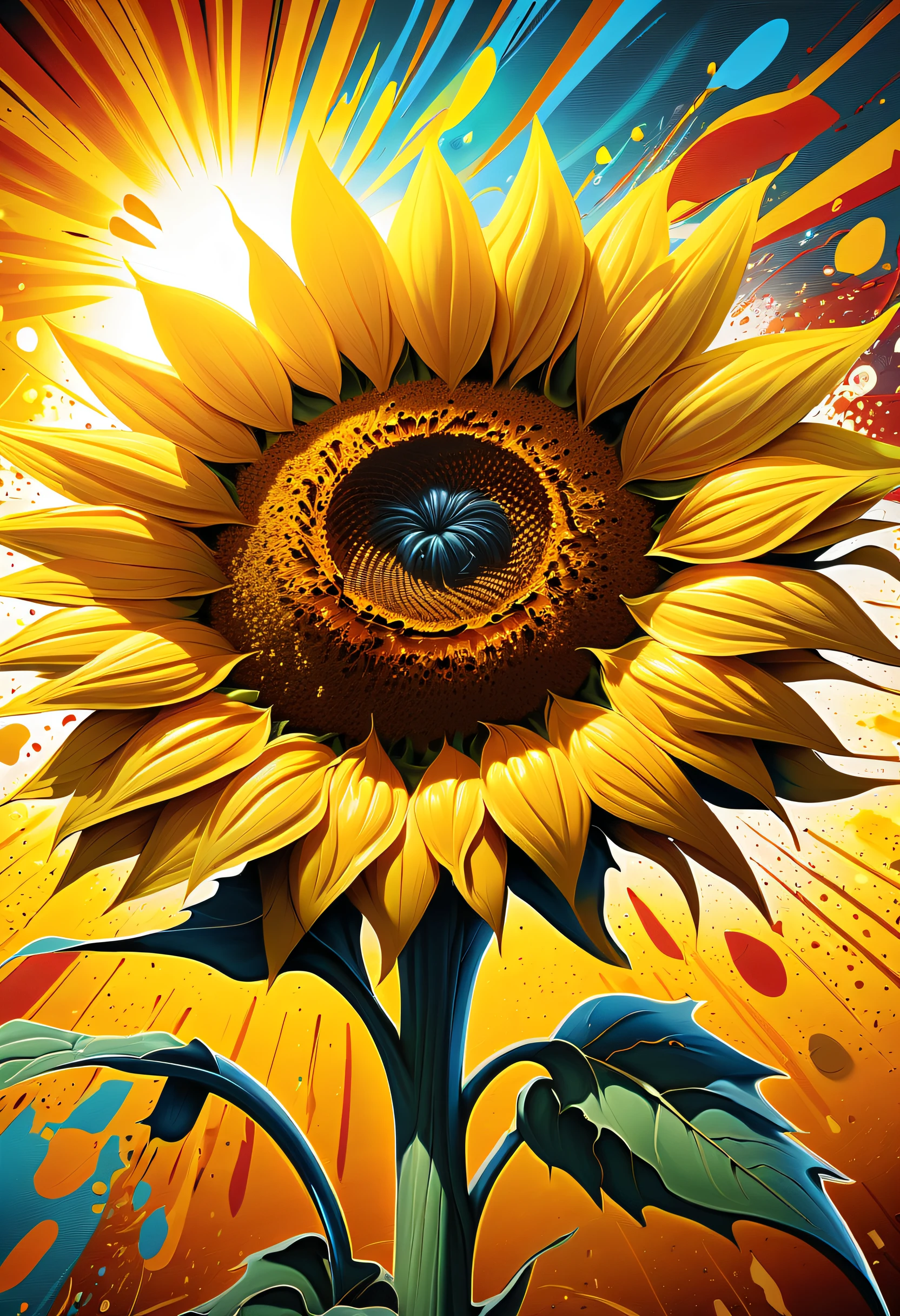Steampunk-Dance-Sunflower, Illustration of Bart Simpson standing with, complicated amazing manga, (((intricate detailes:1.3))), (((of the highest quality:1.3))), (((High contrast:1.3))), (((very fine delicate details:1.3))), (((express clearly and clearly:1.3))), (((richly colored:1.3))),