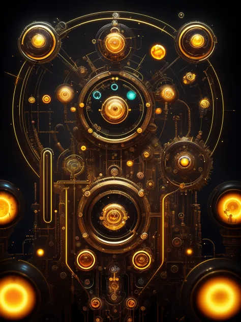A Surreal Dreamland，steampunc，CPU model，diodes，Spotlights，glass button，metal switch，arc-shaped，Neat and symmetrical，clean linework，minimal style，no shadow，Titanium,very high res，Wallpapers，Add details，Clarity enhancement，Detail enhancement，Macro camera，Bac...