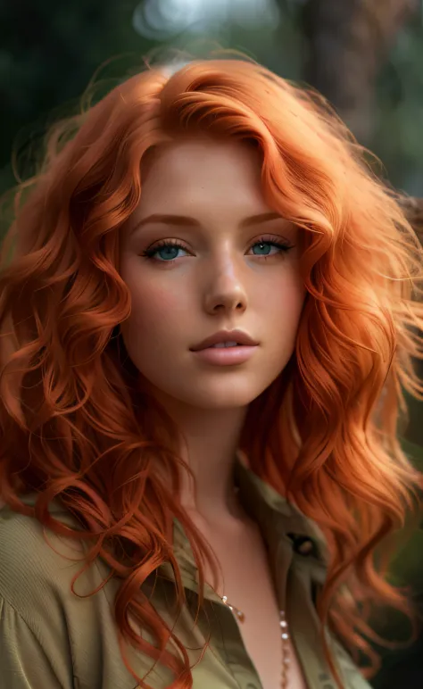shot 8 k, photo of a beautiful woman, redhead girl, beautiful,  full body, ginger hair, Victorias secret at beach