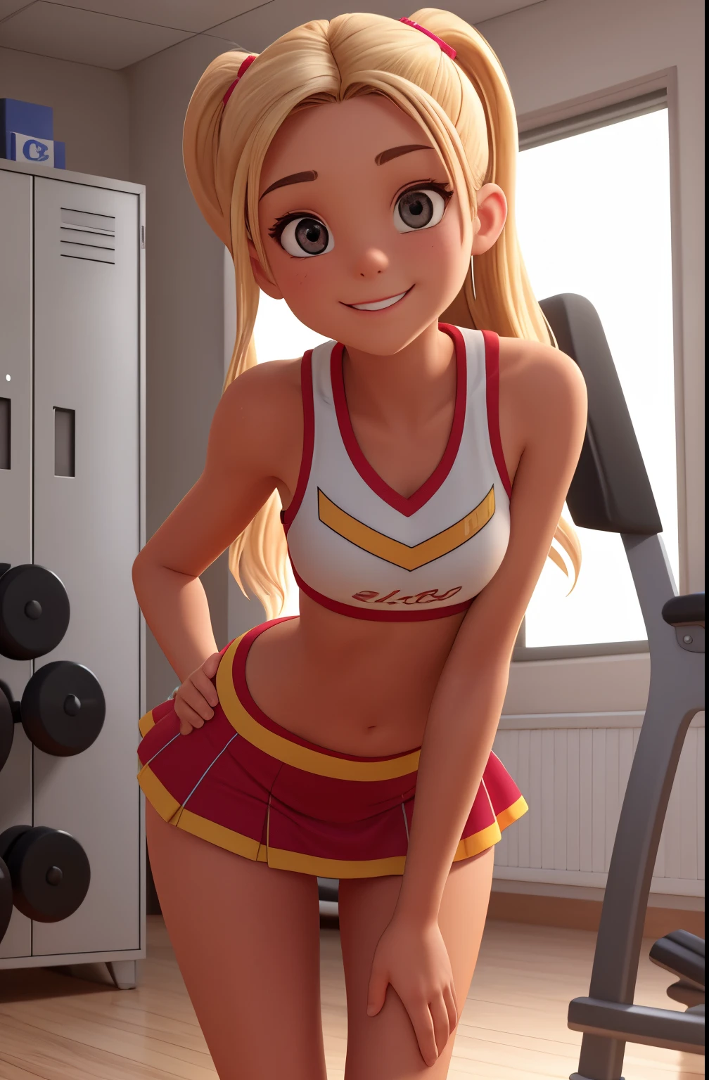 A close up of a cartoon girl in a cheerleader outfit - SeaArt AI