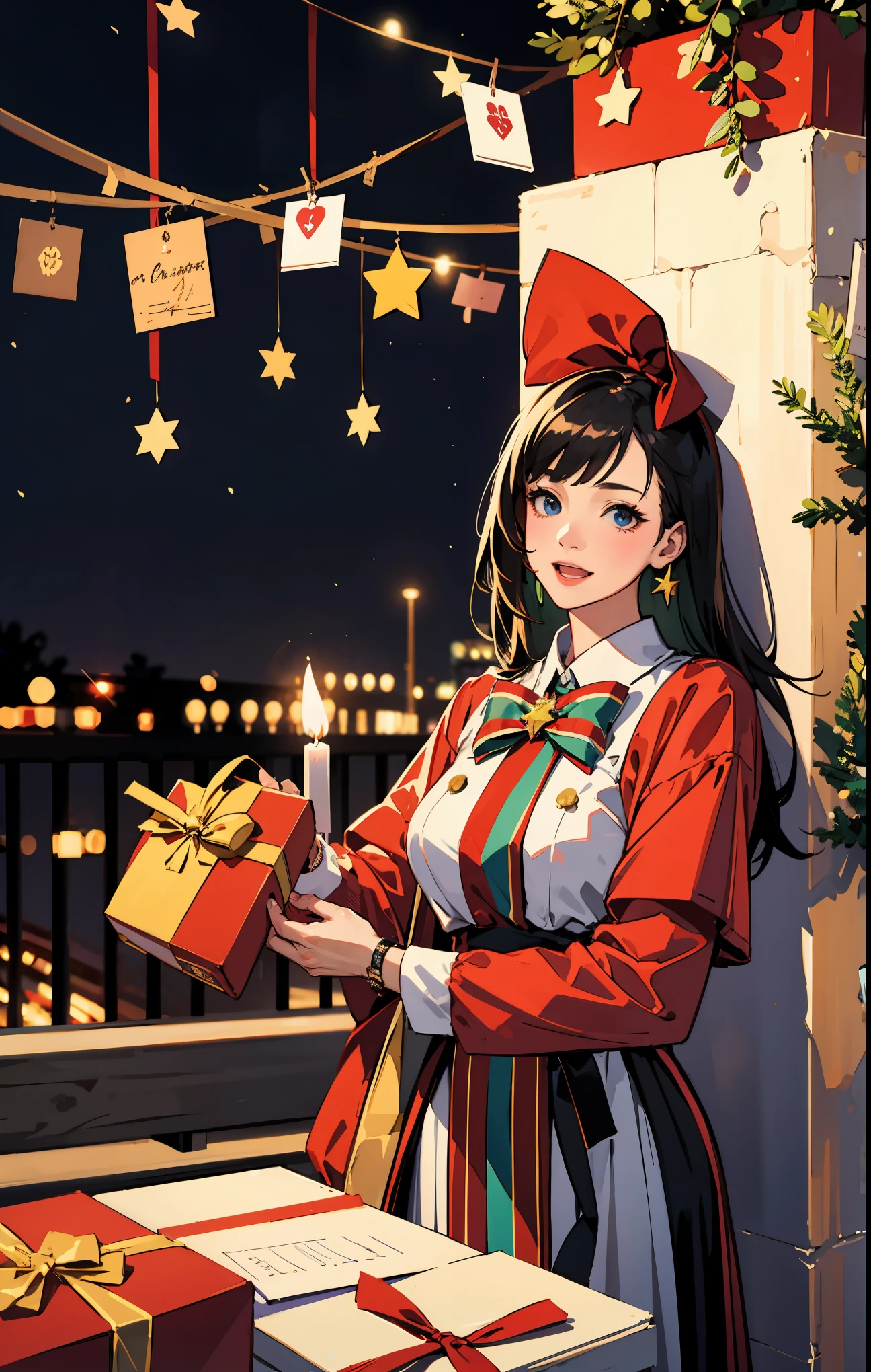 (best quality,4k,8k,highres,masterpiece:1.2),ultra-detailed,realistic,gifts,table,Christmas tree,decorations,wrapping ,bows,ribbon,presents,holiday spirit,vibrant colors,warm lighting,cozy atmosphere,toys,cards,candles,snowflakes,joyful,celebration,exquisite details,exciting surprises,shiny ornaments,sparkling tinsel,beautifully wrapped,excited children,anticipation,festive mood,magical ambiance,delightful moment,wonderful memories,family gathering,cheerful faces,Christmas magic,extravagant,abundance of presents,HDR,UHD,studio lighting,ultra-fine painting,sharp focus,physically-based rendering,professional,vivid colors,bokeh.