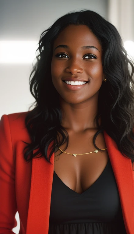 blkmndy, aggression, flirting with the camera, natural skin texture, hyper realism soft light, close up portrait photo by Annie Leibovitz, film, studio lighting, detailed skin, ultra realistic, bokeh, sharp features smiling