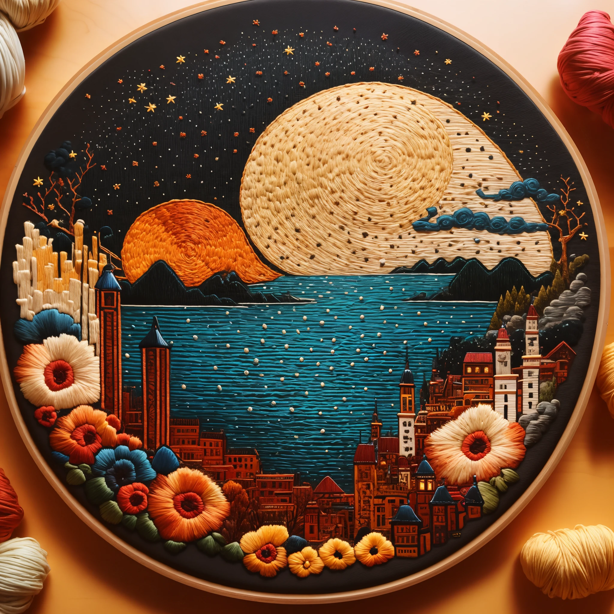 tmasterpiece,quality, cuocuoxiu, punch needle embroidery, scenecy, without humans, sewing machine, Traditional media, Emotional, and harmonious, The is very detailed, High budget, bokeh, Cinemascope, epic,ornate backdrop,