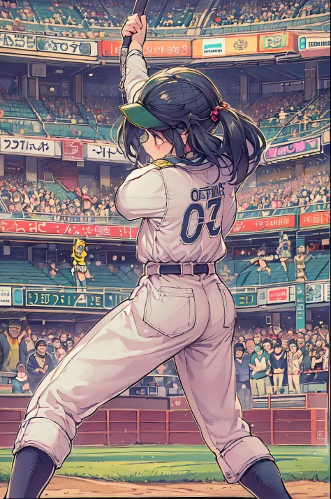 Batter Box, Hold the bat, Long Black Hair、home run