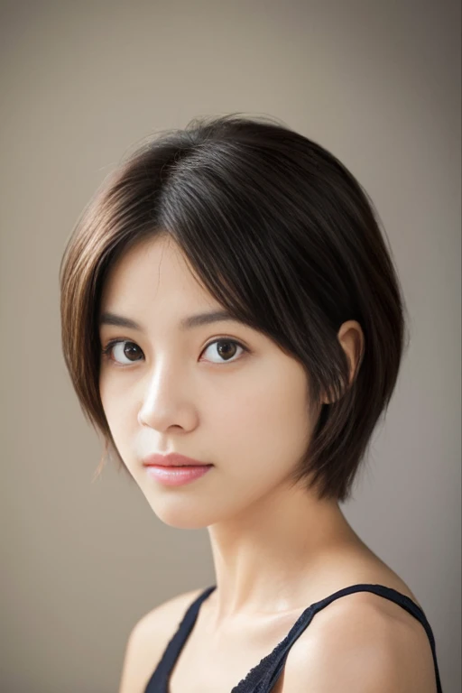 (extremely realistic photographs, high resolusion, Detailed face, Detailed eyes) thin japanese woman, 25 years old, Cute face, Variety of facial expressions, Solo:1, Nice Body, skinny body shape, short-cut, emphasize a very thin waist, fully body photo