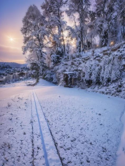 muita neve, manto de neve, arvores com neve, telhados com neve