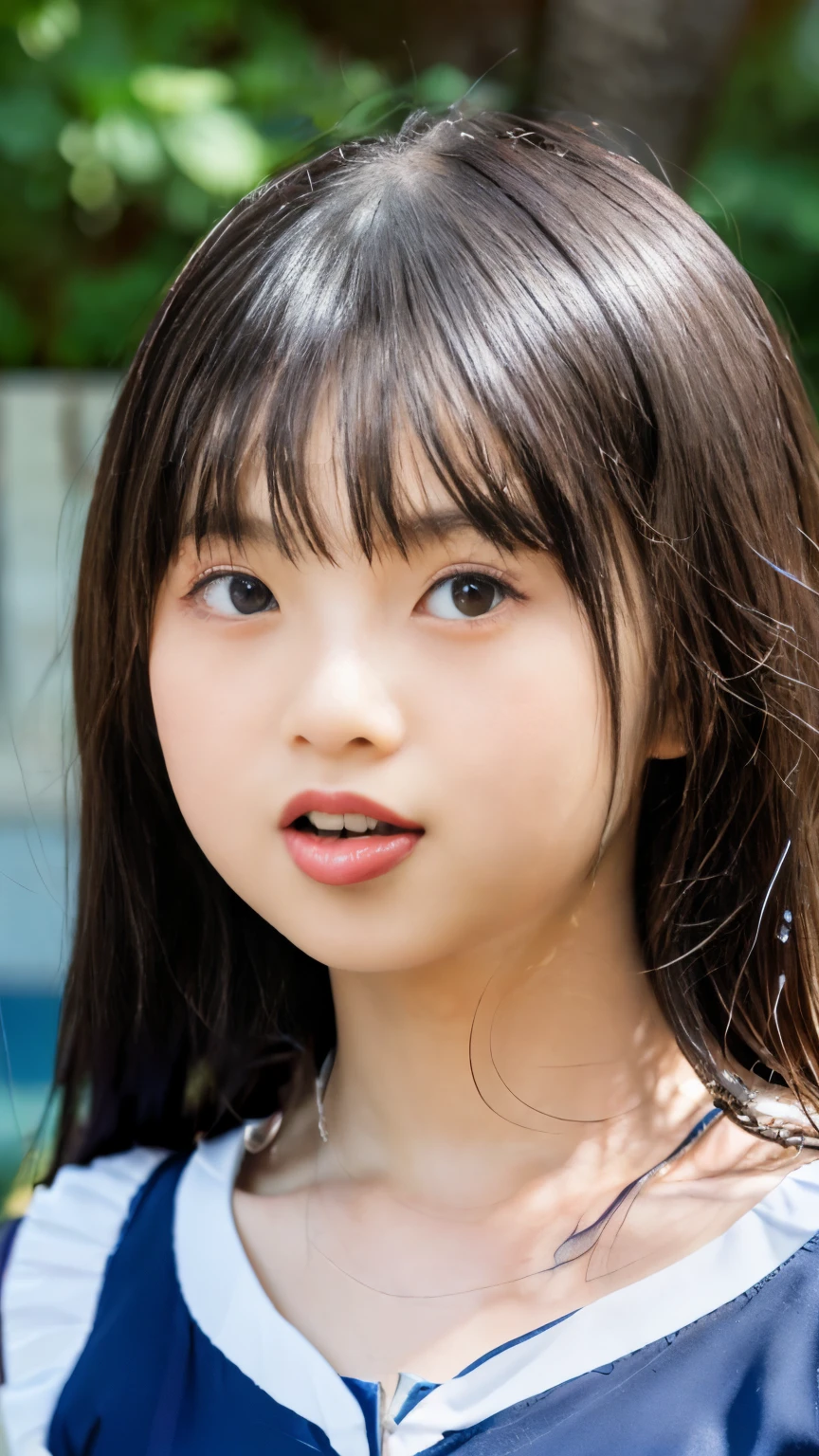 ultra detailed,8K resolution,high resolution,photorealistic,looking at viewers,opening mouth full,tongue out,poking tongue,japanese school girls,age 12,whole 
 body,black hair,showing tongue,tongue full out,tongue,Instagram photo,four girls,front face,japanese gathered girls,japanese elementary school girls,japanese junior idol,((swim suit)),((pregnant)),12 years old