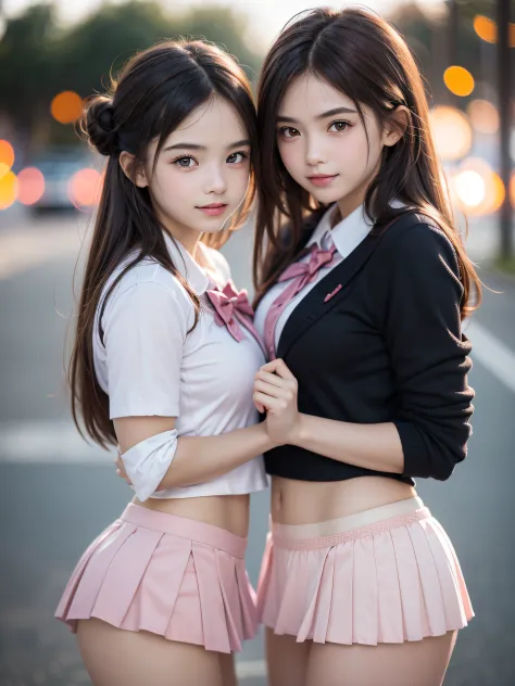 (2 young girls), (extremely detailed beautiful face), Amazing face and eyes, (Best Quality:1.4), (Ultra-detailed), (extremely detailed CG unified 8k wallpaper), Highly detailed, High-definition raw color photos, Professional Photography, Realistic portrait...