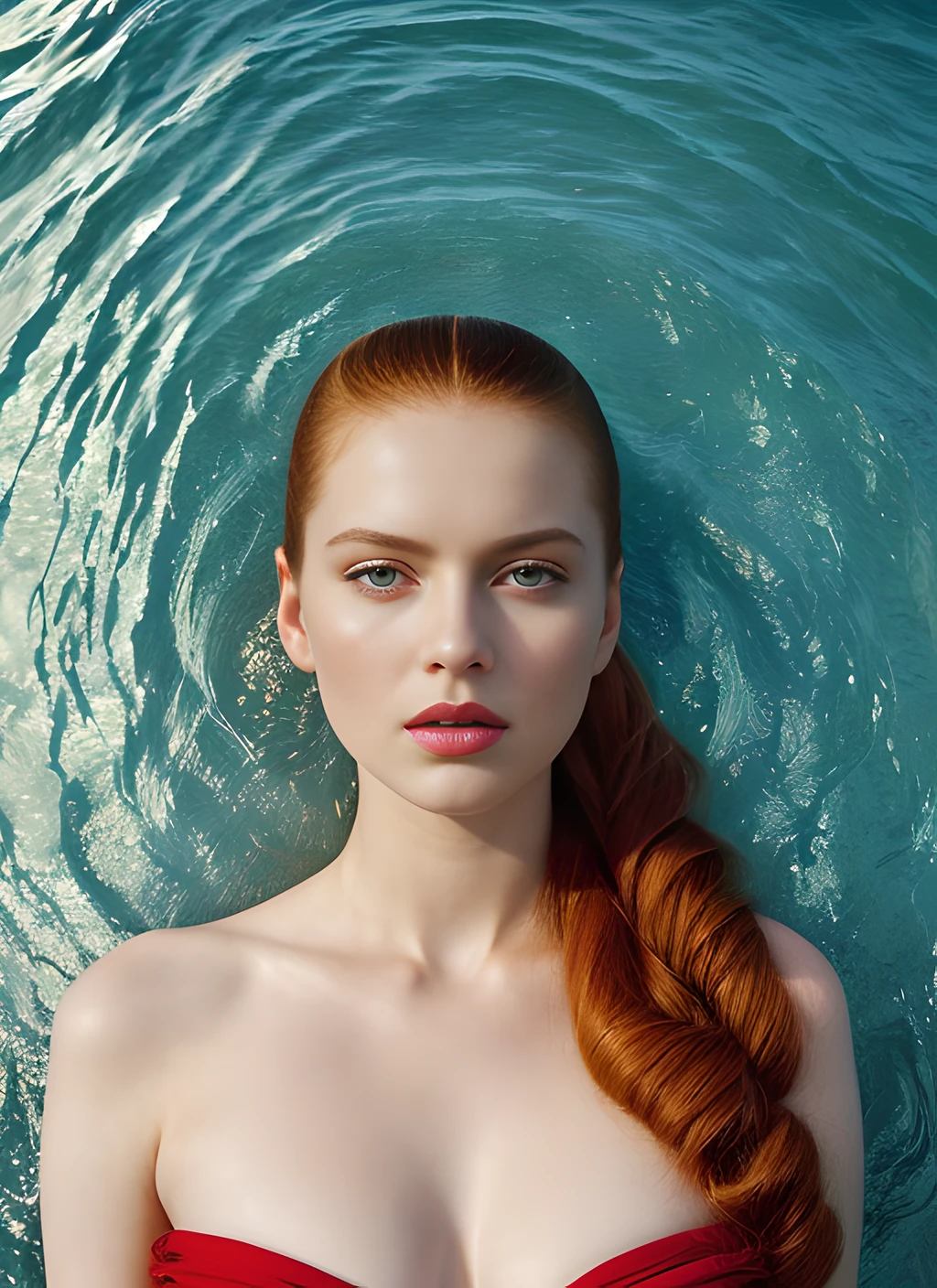 迪拜 sks 女人的肖像, 在朱美拉棕榈岛, 通過弗洛拉·博爾西, style 通過弗洛拉·博爾西, 大胆的, 鮮豔的顏色博爾西)), 通過吉米·納爾遜, 皮膚蒼白, 泳衣