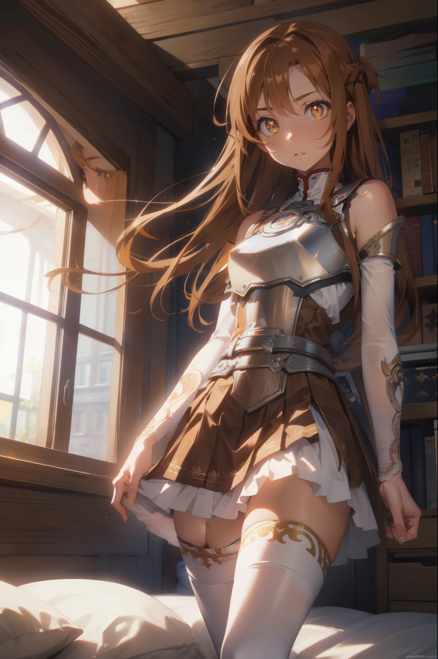 Anime girl in a short dress standing in front of a window - SeaArt AI