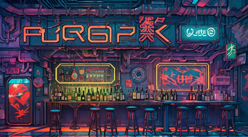 cyberpunk bar
