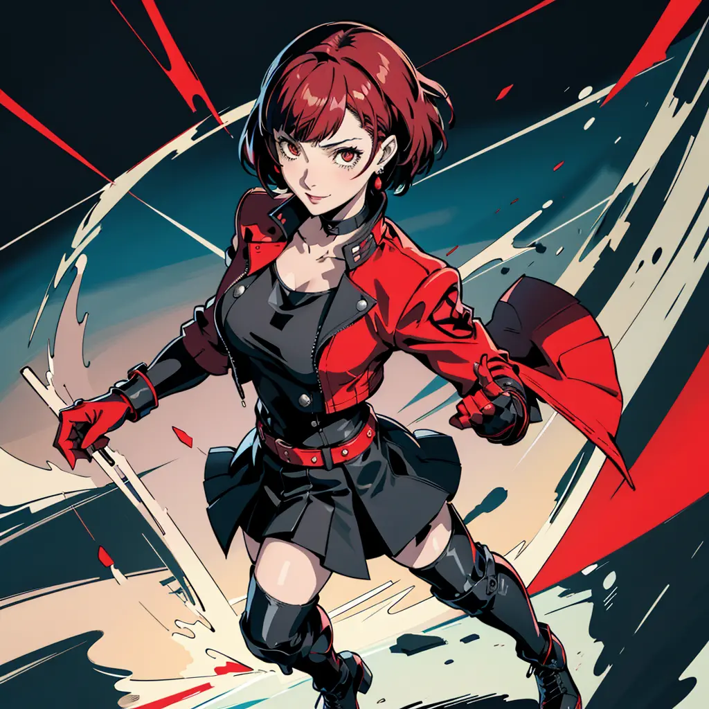 anime art of a female super model character with red bob - SeaArt Al -  бесплатный генератор искусства ИИ