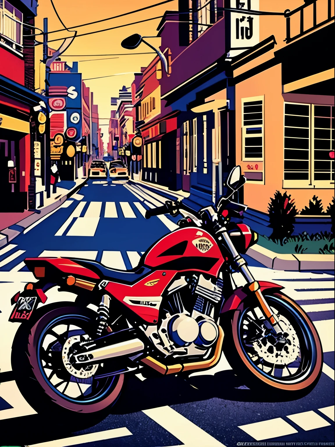 Street motorcycle, high resolution, clear details