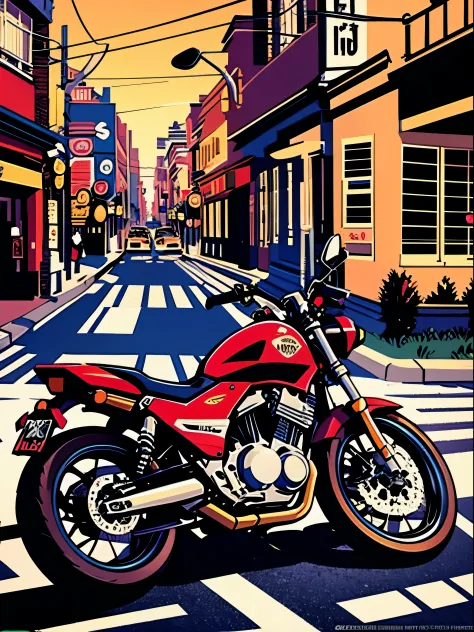 street motorcycle, high-resolution, clear details