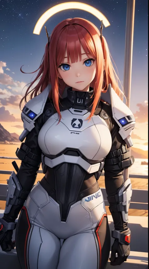 nino nakano ,sexy ,armadura de halo infinite,en la luna