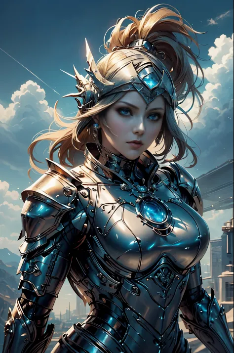 a close up of a woman in armor holding a sword, karol bak uhd, 2. 5 d cgi anime fantasy artwork, armor girl, epic fantasy art st...