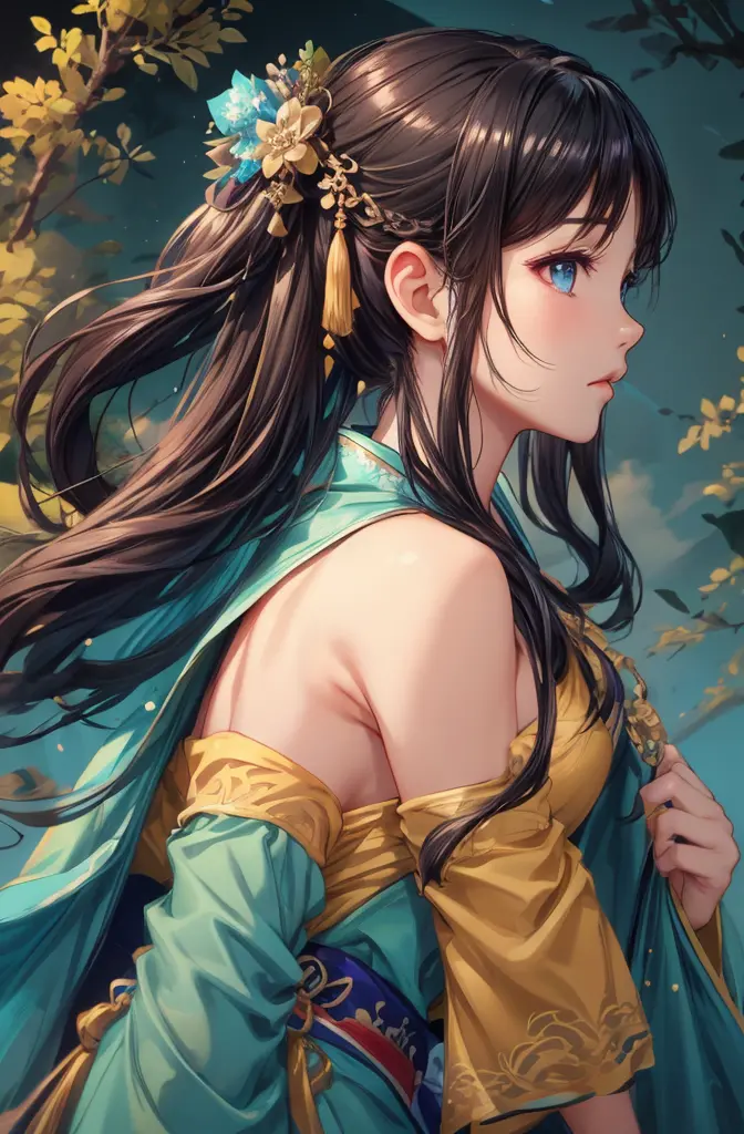 1girl, (shiny skin:1.2), detailed Gorgeous and sexy Hanfu, detailed Colorful hair ornaments, exquisite and delicate eyes, BREAK,...
