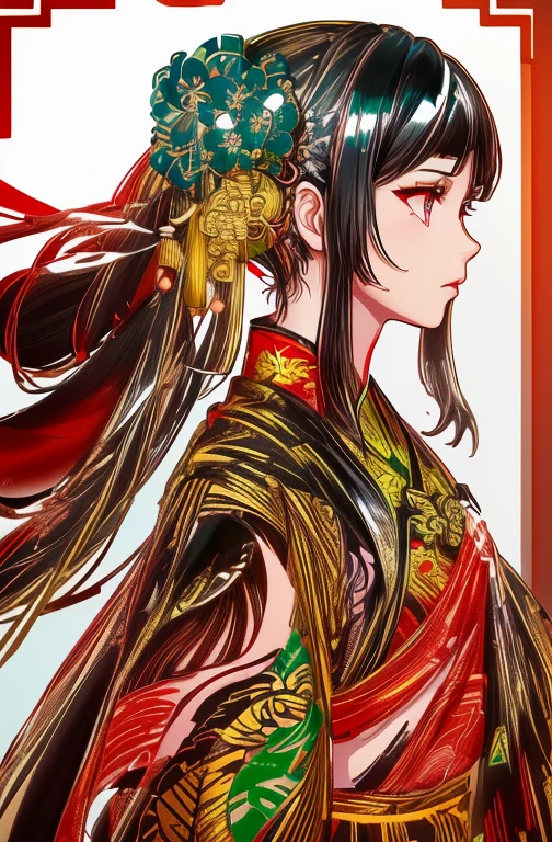 1girl, (shiny skin), detailed Gorgeous red Hanfu, detailed Colorful hair ornaments, exquisite and delicate eyes, BREAK, (chinese style room with Chinese elements:1.4), detailed background, Studio Ghibli Style, Ghibli color, Miyazaki Hayao style, Makoto Niitsu and Makoto Shinkai style, extremely detailed, highest detailed, detailed intricate, vivid color, (best quality, masterpiece, Representative work, official art, Professional, unity 8k wallpaper:1.3)