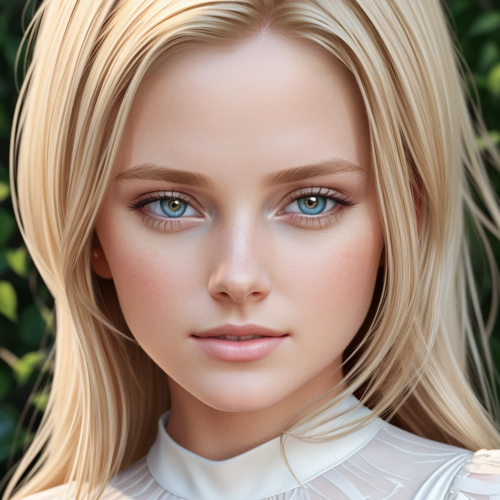 A  girl, blonde woman, 8K, HD, soft light, Realistic. Beautiful, Highly detailed face. Realistic, HD, 8K, The dress is white, beauty face, ((Realism)), extremely hiquality RAW photograph, ultra detailed photograph, Sharp focusing on all points, High Resolution, (detailed skin:1,3),hiquality, Highly detailed, (photo Realism, Hyper-detailed character, dream-like, Realistic, Full-HD, HD, 8K, soft lighting, Highly detailed,