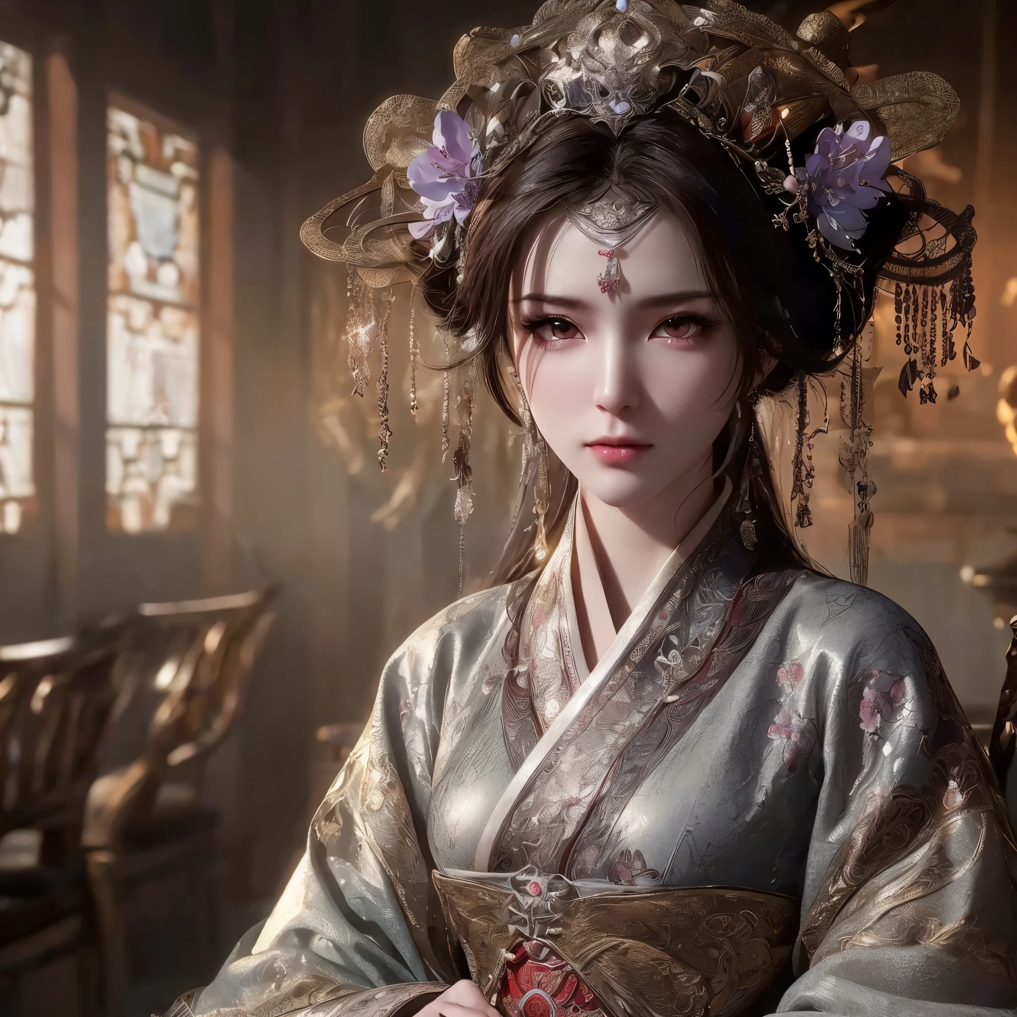 generate donghua big breast, character wearing traditional chinesse dress living at ancient chinesse era, chinesse castle, chinesse ornament,  masterpiece, hyperdetail, 8k, ambient effect, digital effect, masterpiece, best quality:1.2),(8k,highres,RAW photo,realistic,photo-realistic:1.3),(detailed skin texture,detailed cloth texture,beautiful detailed face:1.25),professional lighting,photon mapping,beautiful soft light,radiosity,physically-based rendering,raytracing, model shoot style, model shoot style, (extremely detailed CG unity 8k wallpaper), full shot body photo of the most beautiful artwork in the world,  (((NSFW))), (((nude))), (completly naked))), ((nipples))