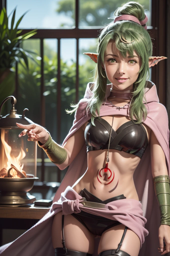 illustration, ((((1girl)))), ((((pick up  (Fire Emblem) )))), ((((Chloe von Einzbern)))), (((market))), (((pink and green hair))), (((fusion))), (((agglutination))), Combination, (((mature female))), (((hands on hipig breasts))), (((narrow shoulders))), (((narrow waist))), (((They are smiling))), Long hair, huge, (((red cloak))), (((midriff))), (((stomach tattoo))), (((Dragon stone))), (((garden of a castle))), masterpiece, Best Quality, ((masterpiece)), ((best calidra derailed)), Upper part of the body, {{{agglutination}}}, Pose with hands on hips facing the person&#39;s face))), (((face to face look))),