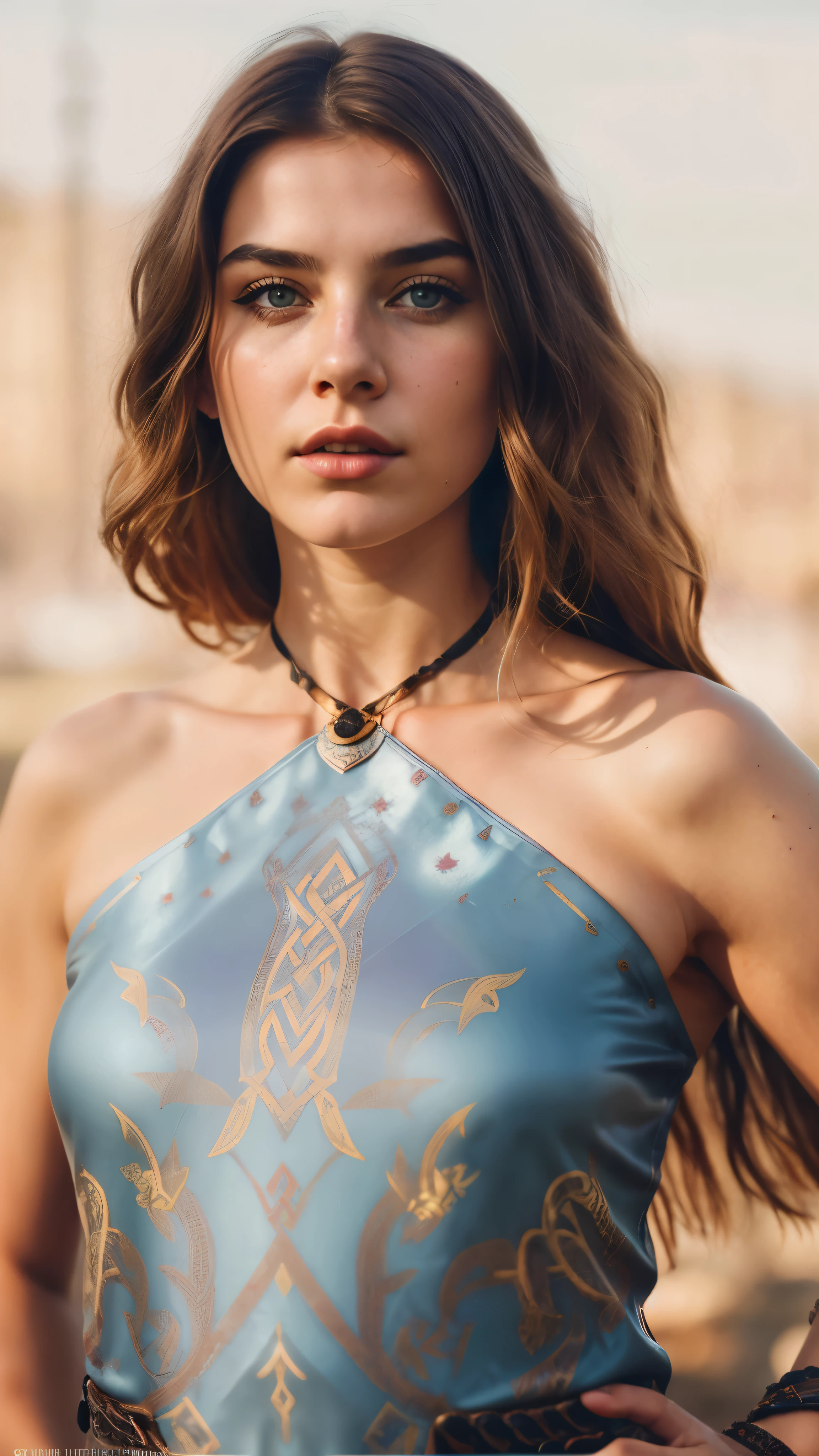 A stunning intricate full color portrait of (sks woman:1) as (viking warrior), (barbarian),  epic character composition, by ilya kuvshinov, alessio albi, nina masic, sharp focus, natural lighting, subsurface scattering, f2, 35mm, film grain,