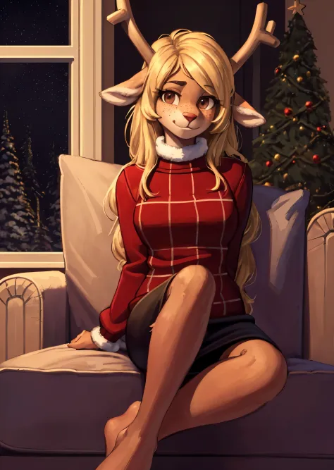 [noelleholiday], [Deltarune], [Uploaded to e621.net; (Pixelsketcher), (wamudraws), (woolrool)], ((masterpiece)), ((HD)), ((highres)), ((solo portrait)), ((front view)), ((full body)), ((feet visible)), ((furry; anthro)), ((detailed fur)), ((detailed shadin...