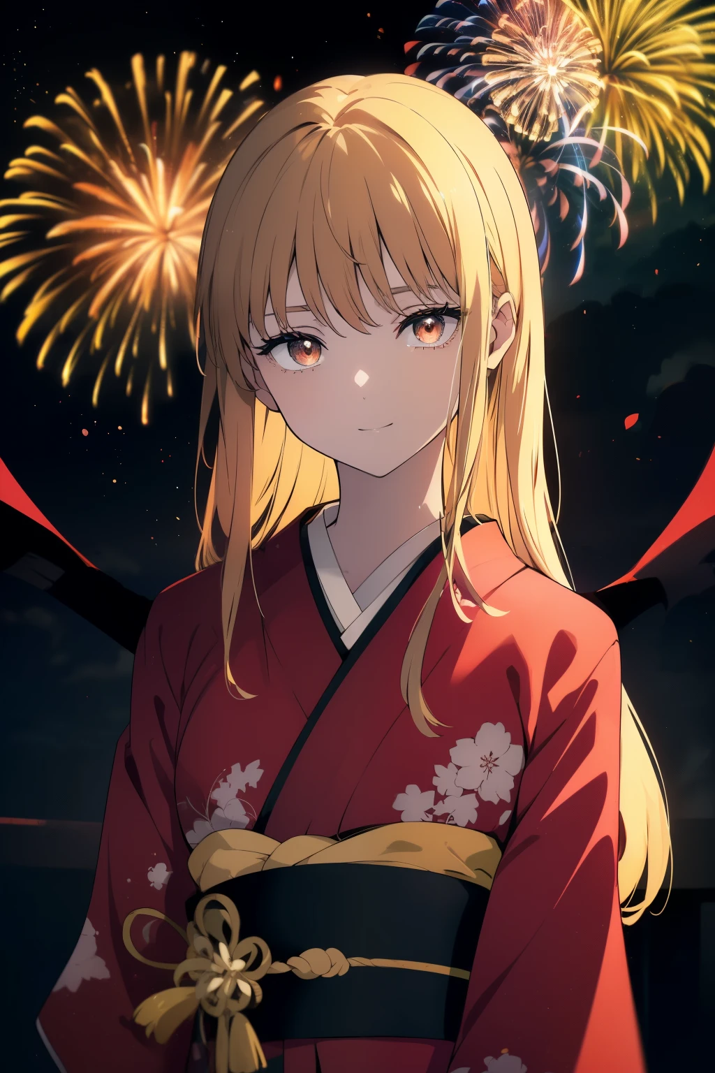 ((Meisterwerk, Die beste Qualität, ultrahohe Auflösung)), (((ein Mädchen einen Kimono, Asche _blonde))), schulterlanges Haar, blasse Haut, ((brown Augen)), glühend_Augen, neon Augen, ((ultra detailed Augen:0.7, schönes und detailliertes Gesicht, detailed Augen:0.9)), ((Zentriert)), ((süßes Lächeln, hübsch)), Blick auf den Betrachter, Augenhöhe, (((Weitwinkelaufnahme, vibrant firework display in the night sky Hintergrund))), flachbrüstig, (Betrachter betrachten), ((half closed Augen)), ((perfekte Hände)), (((Kopf:1, Waffen, Hüften, Ellbogen, im Hinblick auf))), ((Hände hinter dem Rücken)), empty Augen, schöne Beleuchtung, draußen, draußen, Hintergrund, definiertes Thema, 18 Jahre alt, (Kopf tilt),