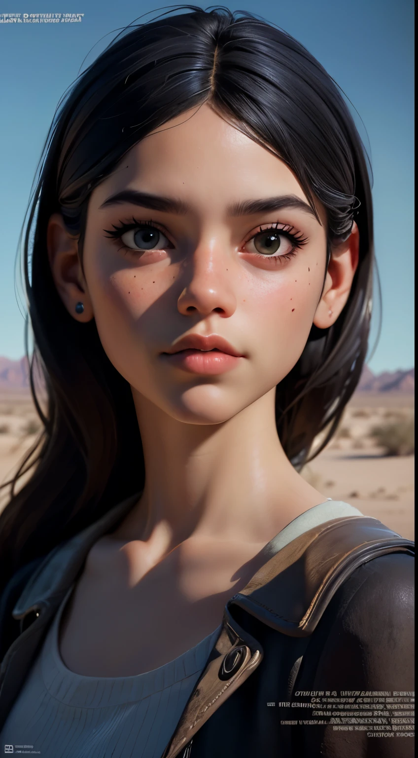 portrait of jortega looking at viewer, magazine cover, (masterpiece, extremely detailed skin, photorealistic, heavy shadow, dramatic and cinematic lighting, key light, fill light) in desert