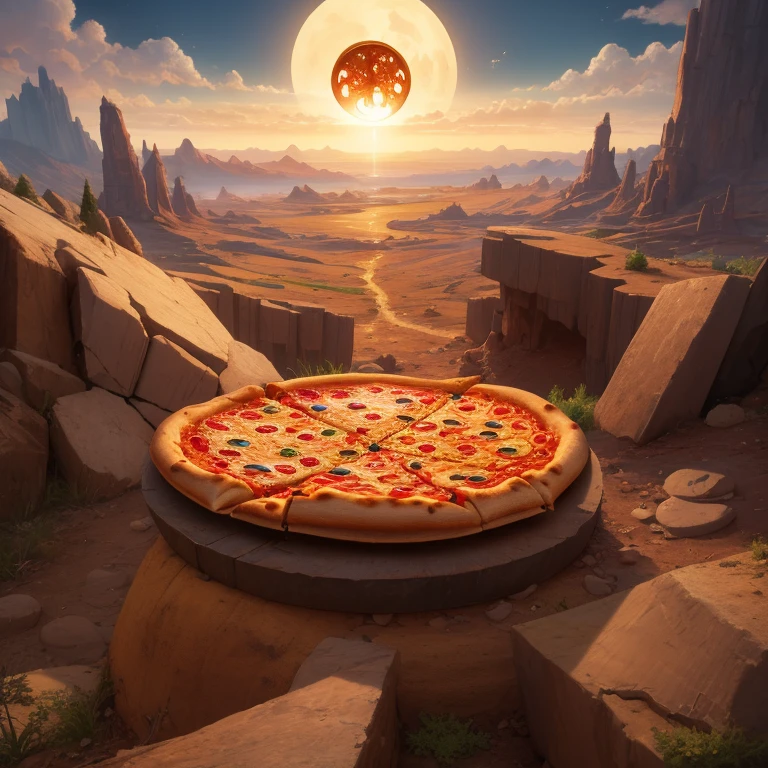 mundo después de la muerte,  espiritual,paisaje,pizza
