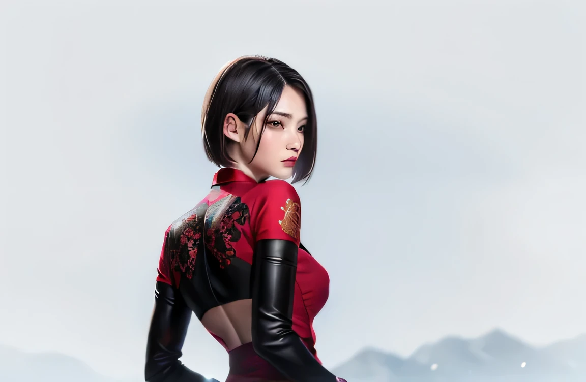 Femme dos nu,Vêtements rouges，Joli visage，Yeux clairs，porter un cheongsam rouge, Fabrique de soie,Wang爱达&#39;优雅的图案 La meilleure qualité au mieux, 4k, 8k, Une haute résolution, chef-d&#39;œuvre:1.2), Jupe fluide, talons hauts, ultra - détaillé, (réel, De façon réaliste, De façon réaliste:1.37), Ida.Wang, embryon de style artistique, (réel: 1.2), (Réalité sans fin), (chef-d&#39;œuvre: 1.2), (La meilleure qualité au mieux), (ultra - détaillé), (8k, 4k, complexe), porter de la lingerie.