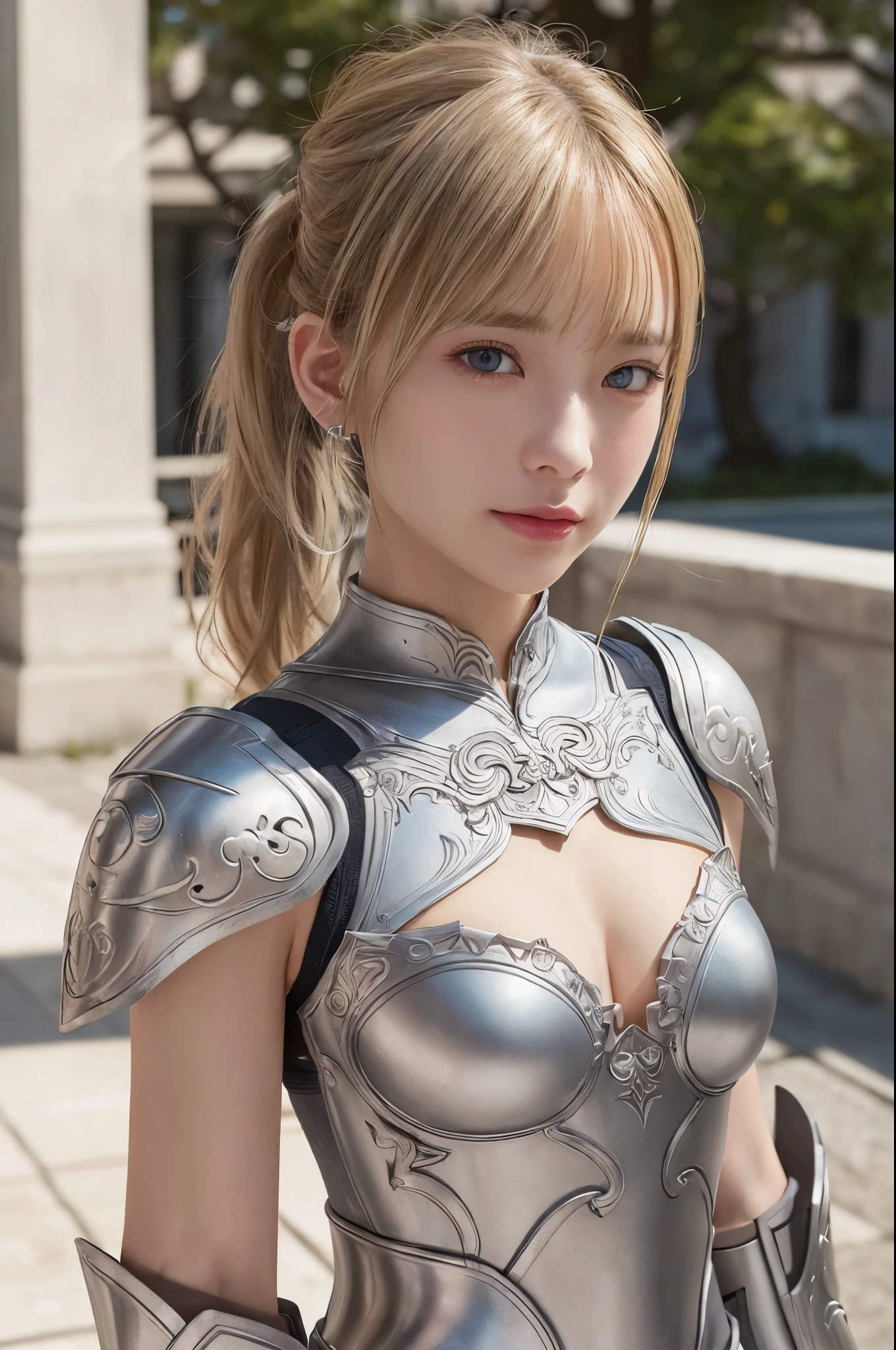 (8K, Best Quality:1.2), (masutepiece:1.37), (Photo, PhotoRealistic:1.37), (超A high resolution), Half body, Walking Pose, shot from front, slow motion, Female paladin wearing full body, (Light Silver Armor:1.2),(Ornately decorated armor), (Insanely detailed, bloom:1.5), (Highest Quality, Alessandro Casagrande, Greg Rutkowski, by Sally Mann, Concept art, 4K), (analogue:1.2), (high sharpness), (Detailed pupils:1.1), Detailed face and eyes, masutepiece, Best Quality, (highly detailed Photo:1.1), (Long Blonde Hair, Ponytail,Ecstatic:1.1), (Young Woman:1.1), sharp, (Perfect body:1.1), Realistic, real shadow, 。.3D, (a temple background:1.2), arms crossed over the chest 
Photographed by Canan EOS R6, 135 mm, 1/1/2.8, ISO 400