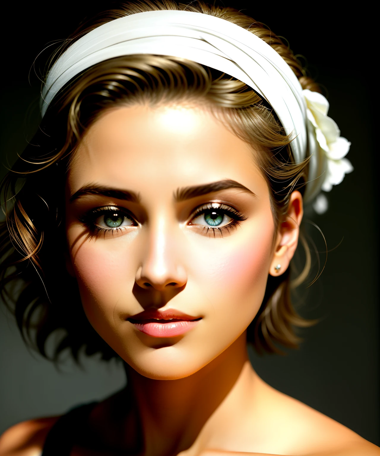 hispanic fille en sueur, Cheveux platine, Peau ivoire pâle brûlée par le soleil, beaux yeux azur, peu de taches de rousseur, cheveux vraiment bouclés, agression, flirt avec la caméra, Texture naturelle de la peau, Hyper réalisme lumière douce, photo portrait rapprochée par Annie Leibovitz, film, éclairage de studio, peau détaillée, ultra réaliste, Bokeh, Caractéristiques nettes