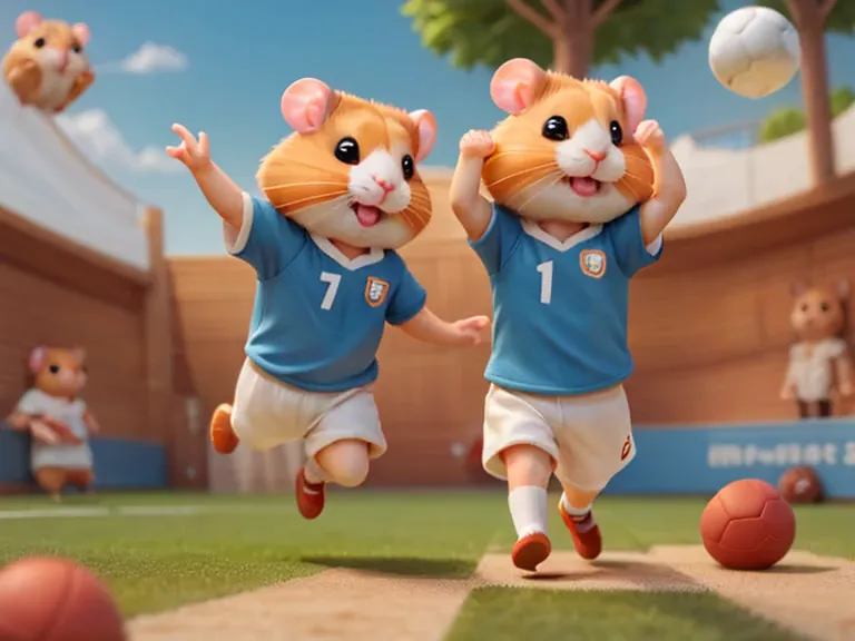 (hamsterサッカー),サッカーボールを追いかけるhamster,run,football uniform,football field background,​masterpiece,top-quality,fluffy hamsters,all d...