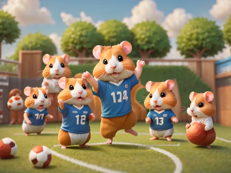 (hamsterサッカー),サッカーボールを追いかけるhamster,run,football uniform,football field background,​masterpiece,top-quality,fluffy hamsters,all d...