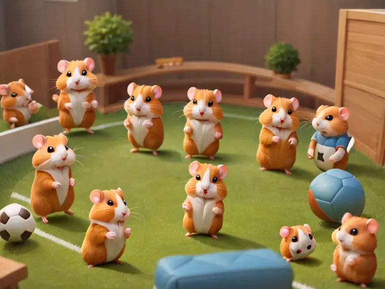 (hamsterサッカー),サッカーボールを追いかけるhamster,run,football uniform,football field background,​masterpiece,top-quality,fluffy hamsters,all d...