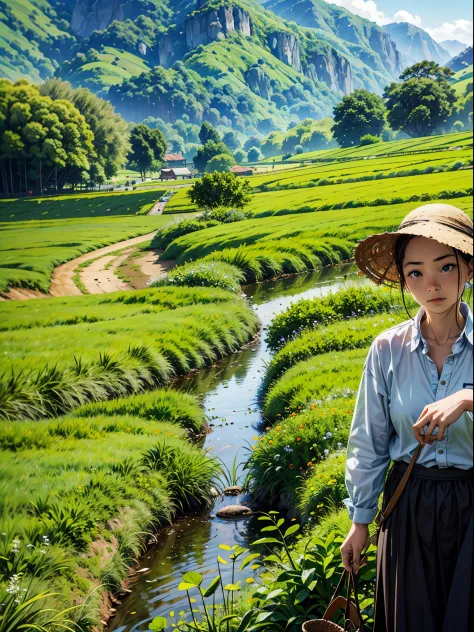 (best quality,4k,8k,highres,masterpiece:1.2),ultra-detailed,realistic,photorealistic:1.37,southeast asia,staircase field,farmer,...