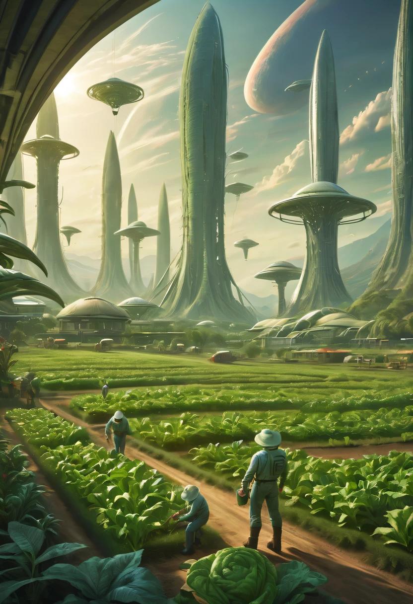 Alien farm life，Migrant farmers work happily，exotic crops，spacious farm ...