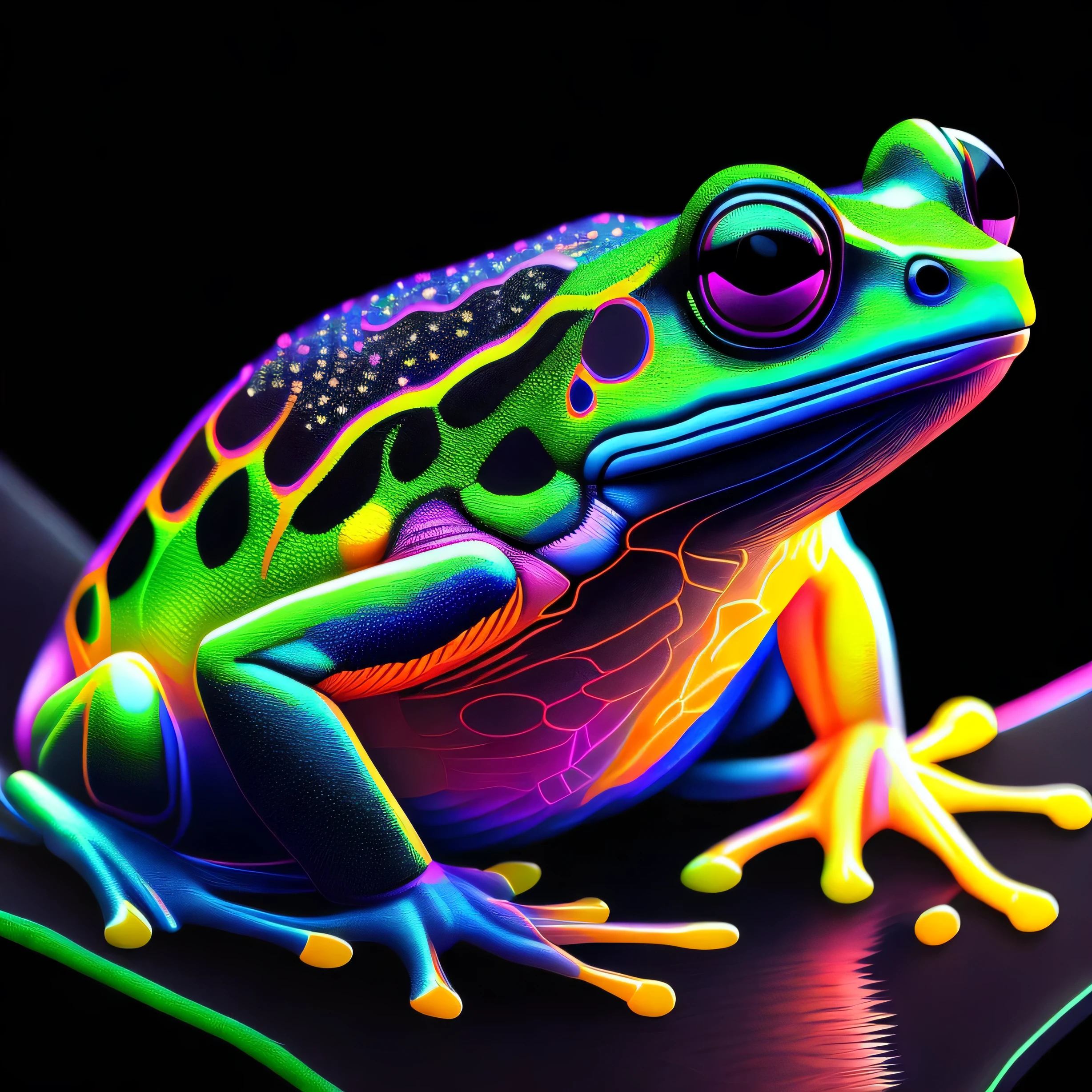 A realistic frog, 1.5 colorful, vibrant, by